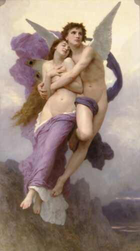 Rapto de Psique. Lienzo de Adolphe Bouguereau (1825-1905)