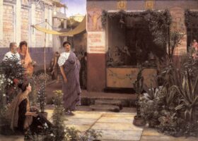 El mercado de flores. Lienzo de Alma Tadema (1836-1912)