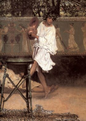 Una celebración privada (Fragmento II). Lienzo de Alma Tadema (1836-1912)