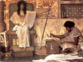 José Inspector de graneros en Egipto. lienzo de Alma Tadema (1836-1912)