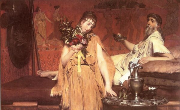 Between hope and fear. Canvas by Alma Tadema (1836-1912)