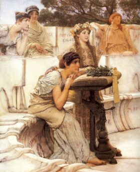 Safo (fragmento). Lienzo de Alma Tadema