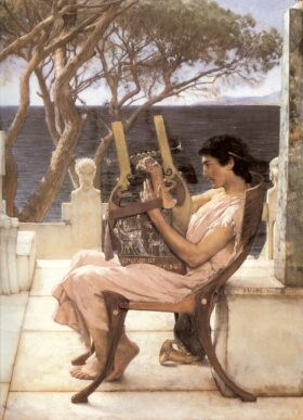 Safo (fragmento). Lienzo de Alma Tadema