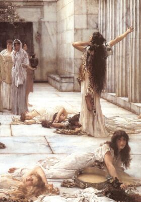 Las mujeres de Anfisa (detalle). Lienzo de Alma Tadema (1836-1912)