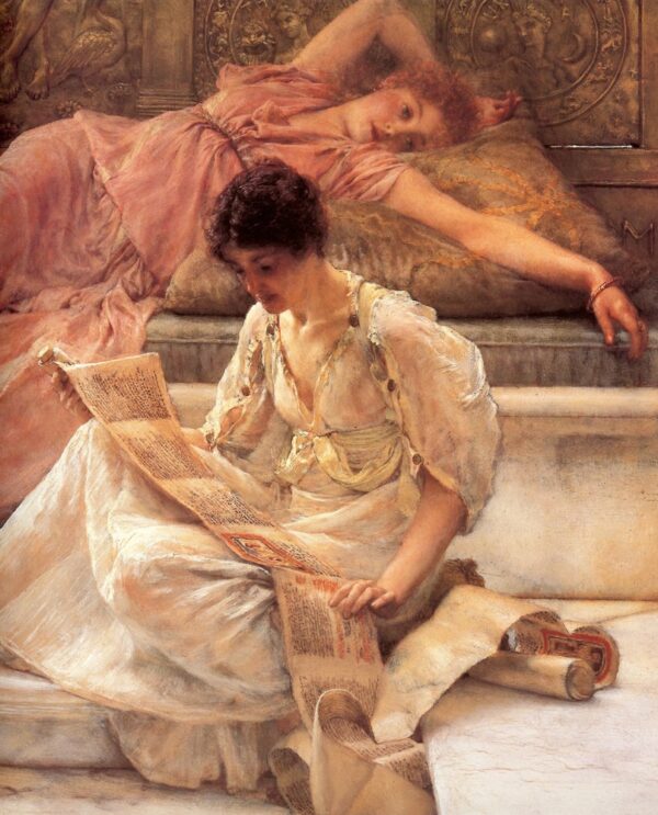 A favourite poet (fragment). Canvas by Alma Tadema (1836-1912)