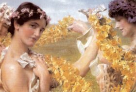 La vuelta de las flores. Lienzo de Alma Tadema (1836-1912)