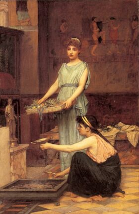 El hogar de los dioses. Lienzo de J.W. Waterhouse (1849-1917)