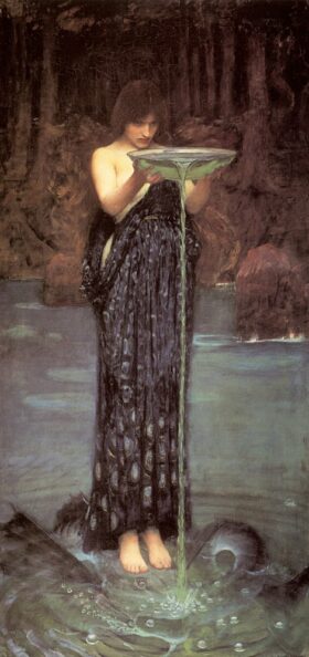 Circe envidiosa. Lienzo de J.W. Waterhouse (1849-1917)