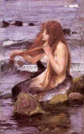 Esquema para una Sirena. Lienzo de J.W. Waterhouse (1849-1917)