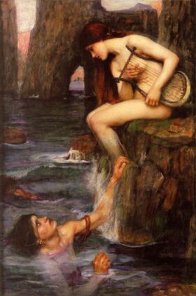 La Sirena. Lienzo de J.W. Waterhouse (1849-1917).