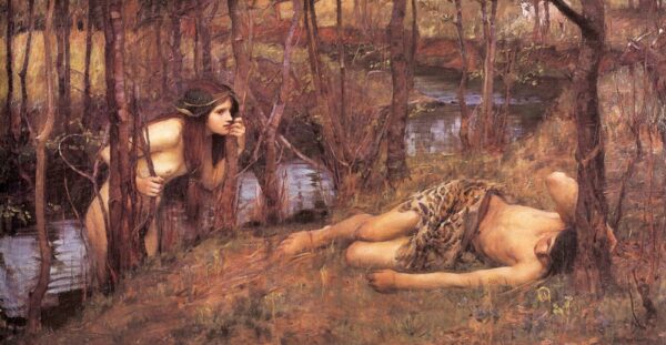 Nymph in the Forest. Canvas by J.W. Waterhouse (1849-1917)