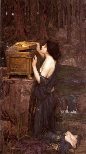 Pandora. Lienzo de J.W. Waterhouse (1849-1917)