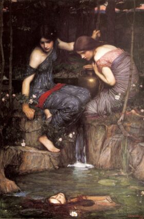 Ninfas mirando a Orfeo. Lienzo de J.W. Waterhouse (1849-1917)