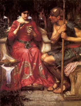 Jasón y Medea. Lienzo de J.W. Waterhouse (1849-1917)