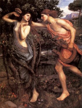 Apolo y Dafne. Lienzo de J.W. Waterhouse (1849-1917)