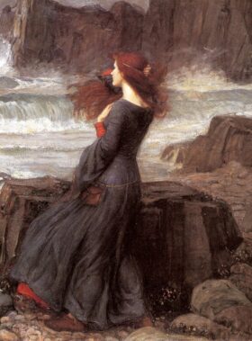 Miranda. Lienzo de J.W. Waterhouse (1849-1917)