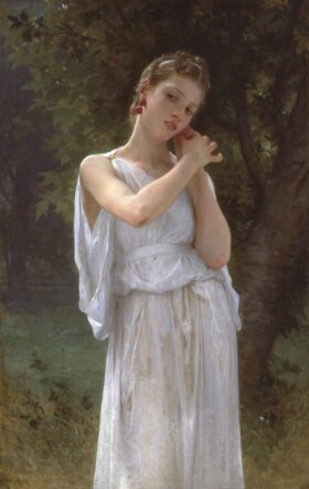 Los pendientes. Lienzo de Adolphe Bouguereau (1825-1905)