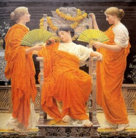 Solsticio de verano. Lienzo de Albert Moore (1841-1893)