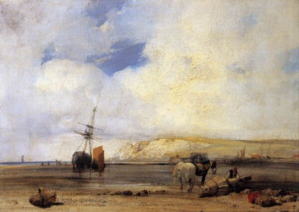 On the Coast of Picardy. Canvas by Richard Parkes Bonington