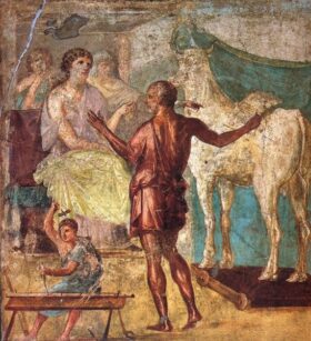 Fresco de Pompeya. Pasifae