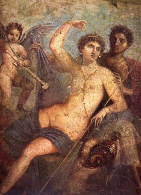 Fresco de Pompeya. Marte y Venus