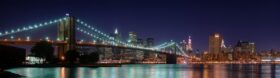 Lienzo de Puente de Brooklyn en la noche