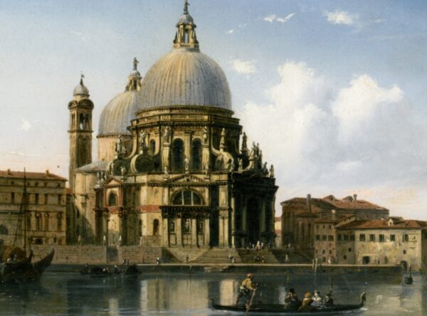 Santa Maria della Salute, Venice. Canvas by Carlo Bossoli