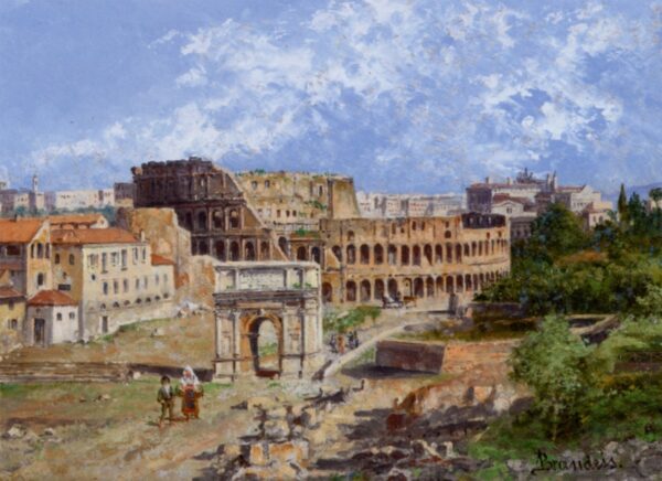 Il Colosseo a Roma. Tela di Antonietta Brandeis