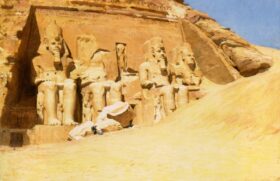 Abu Simbel, 1874. Lienzo de F. Arthur Bridgman