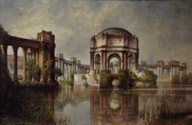 Palacio de Bellas Artes y la Laguna. Lienzo de Edwin Deakin