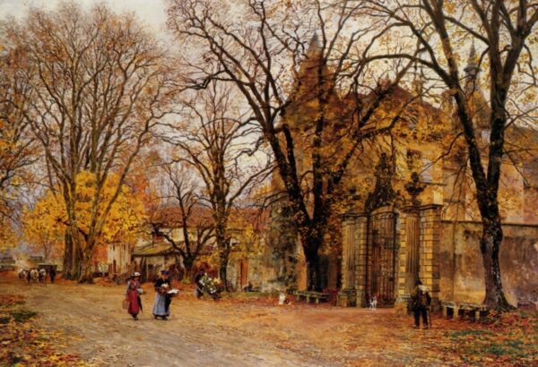 Near the Castle. Canvas by François Marie Firmin Girard. 70x48cm