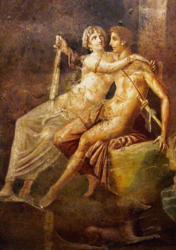 Roman fresco. Dido and Aeneas