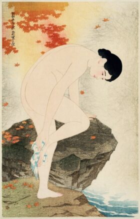 La fragancia de un baño. Pintura de Ito Shinsui