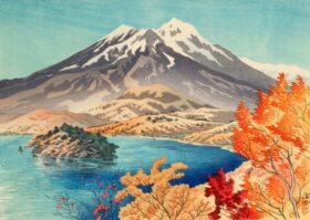 Otoño en el lago Nojiri. Pintura de Itô Shinsui