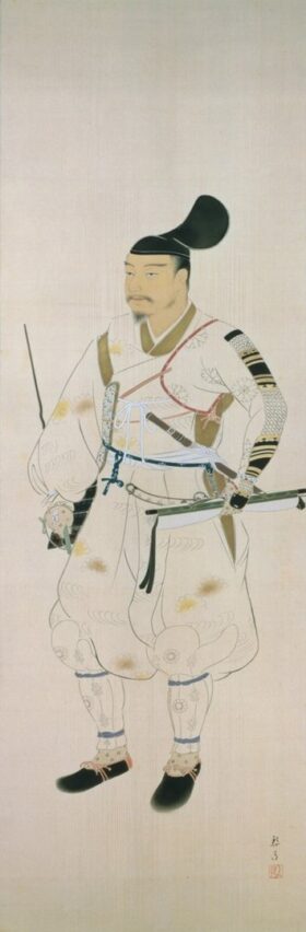 Kusunoki Masasige y Su Hijo. Pintura de Uemura Shoen