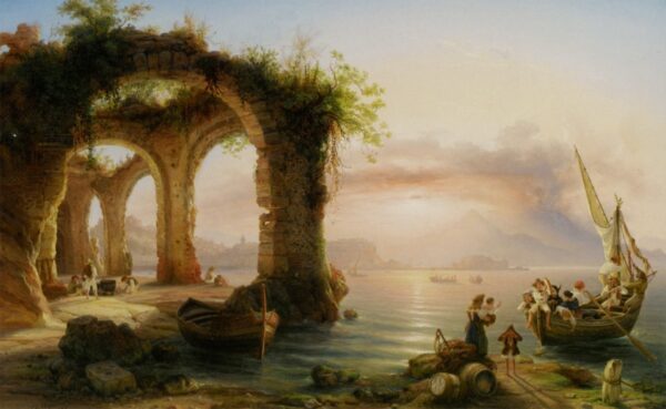 The Bay of Naples from Posillipo. Canvas by Eduard Agricola