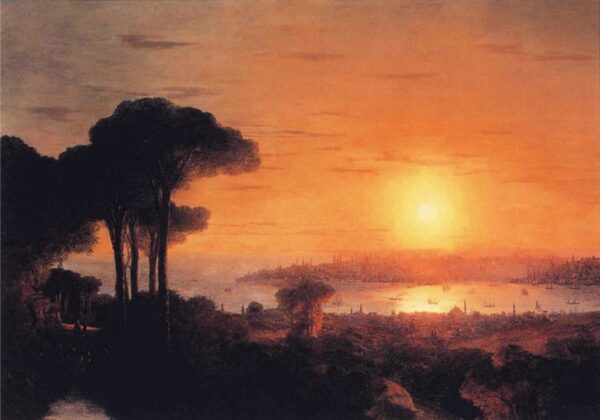 Coucher de soleil sur la Corne d'Or. Toile d'Ivan Aivazovsky