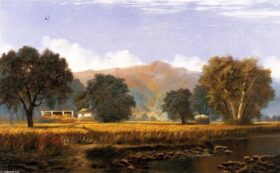 La recolección, Livermore Valley, 1874. Lienzo de Edwin Deakin