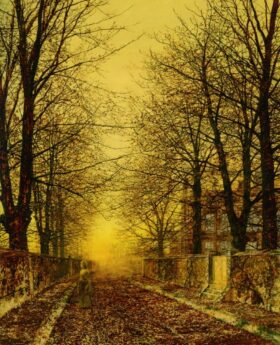 Una carretera dorada. Lienzo de Atkinson Grimshaw