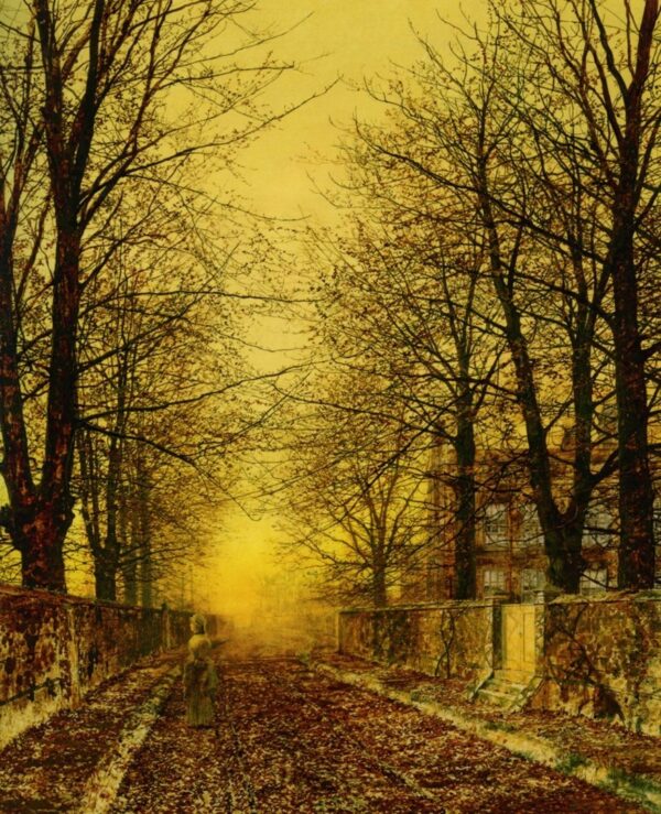 Ein goldener Weg. Leinwand von Atkinson Grimshaw