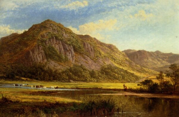 Derwent Water, Cumberland, 1869. Canvas by Williams Leader