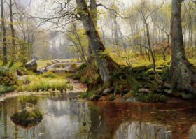 Un estanque tranquilo, 1890. Lienzo de Peter Mork Monsted