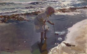 Buscando mariscos. Lienzo de Sorolla (1863 - 1923)