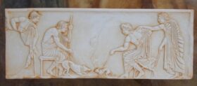 Relieve griego de perros 38 x 14 cm.