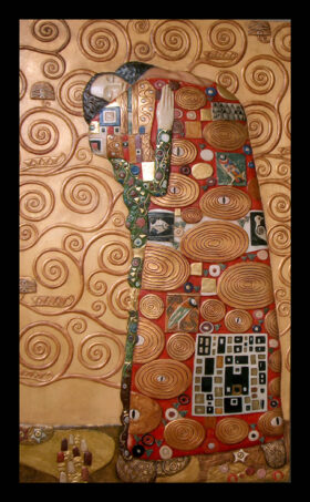 Bajorrelieve. El Abrazo de Klimt. 111x66cm