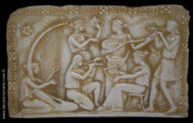 Relieve griego de instrumentistas  25 x 15 cm.