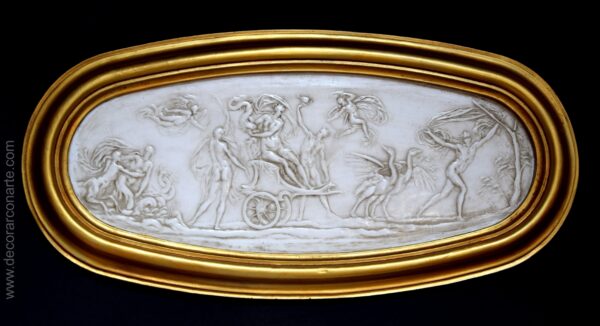 Neo-classical bas-relief. Triumph of Venus. 41x20cm