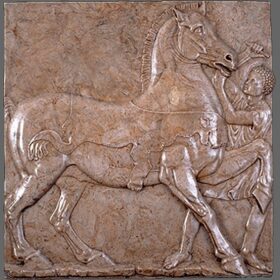 Bajorrelieve Caballo y palafrenero