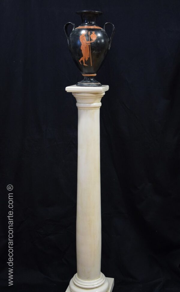 Set of Pedestal and Ceramic Greek Amphora