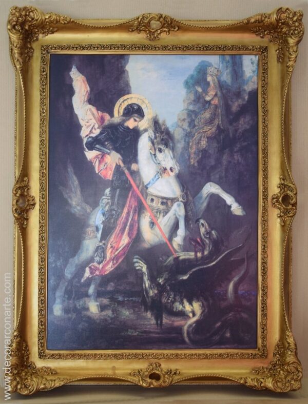 Painting by Moreau. Saint George and the Dragon. 125x98cm